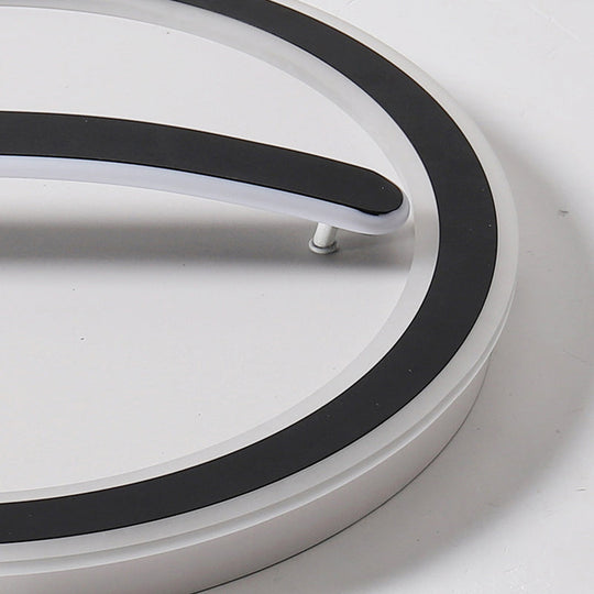 Contemporary Circular Ceiling Mount Light - 18/20.5 Wide Acrylic Gold/Black & White Led Flush