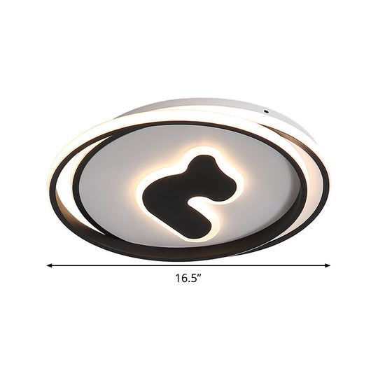 Modern Black Led Flush Mount Ceiling Light Fixture - 16.5’/20.5’ Wide Circle Acrylic