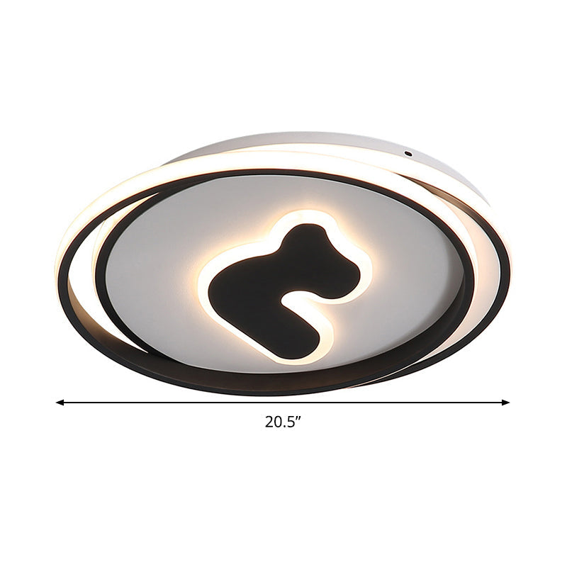 Modern Black Led Flush Mount Ceiling Light Fixture - 16.5’/20.5’ Wide Circle Acrylic