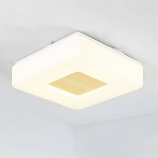Modern Square Flush Mount Led Ceiling Light In Warm/White - Wide Acrylic Fixture 8/14.5/18.5 White /