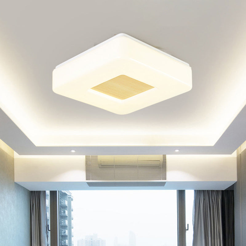 Modern Square Flush Mount Led Ceiling Light In Warm/White - Wide Acrylic Fixture 8/14.5/18.5