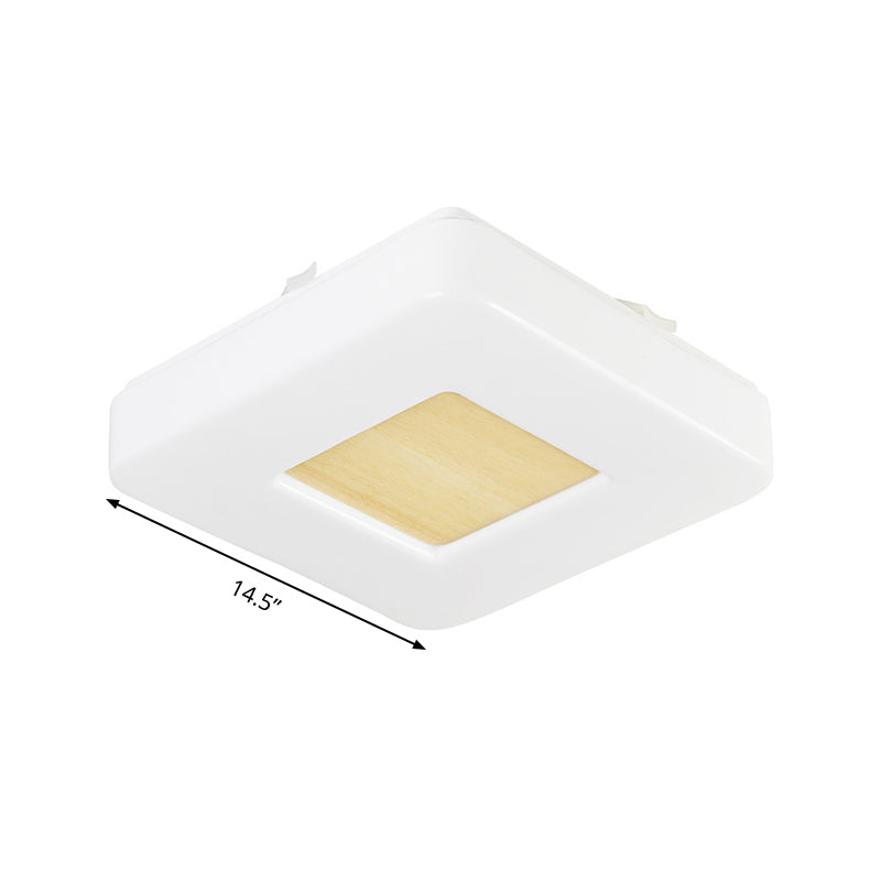 Modern Square Flush Mount Led Ceiling Light In Warm/White - Wide Acrylic Fixture 8’/14.5’/18.5