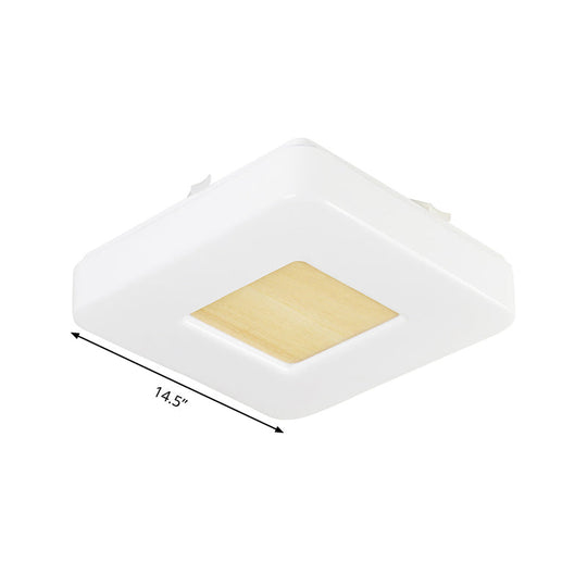 Modern Square Flush Mount Led Ceiling Light In Warm/White - Wide Acrylic Fixture 8’/14.5’/18.5