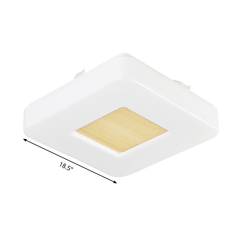 Modern Square Flush Mount Led Ceiling Light In Warm/White - Wide Acrylic Fixture 8/14.5/18.5