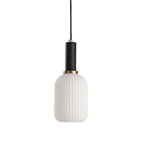 Macaron Black/Pink/Blue Pendant Dining Room Light With White Glass Shade - 5/8/12 Wide