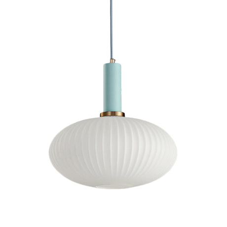 Macaron Black/Pink/Blue Pendant Dining Room Light With White Glass Shade - 5/8/12 Wide
