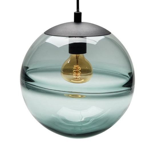 Modern Blue/Coffee Glass Sphere Pendant Light 1 Head 8’/10’/12’ Wide - Perfect For Dining Room