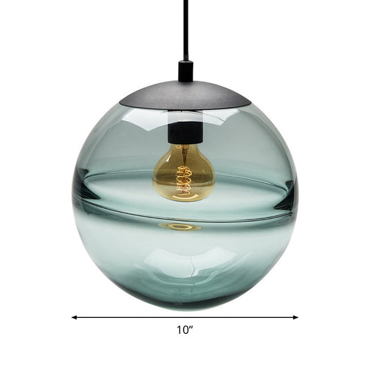 Modern Blue/Coffee Glass Sphere Pendant Light 1 Head 8’/10’/12’ Wide - Perfect For Dining Room