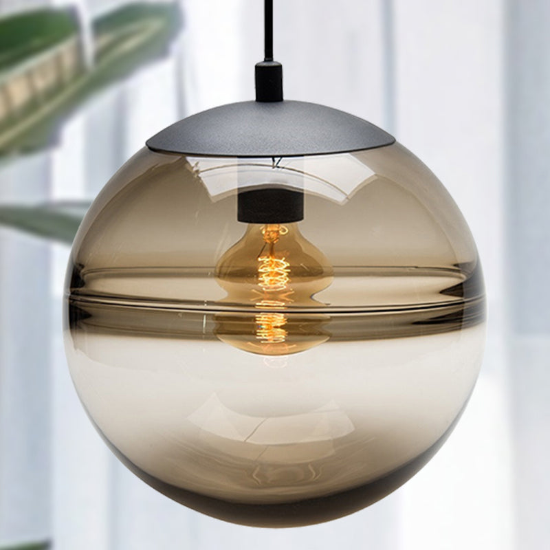 Modern Blue/Coffee Glass Sphere Pendant Light 1 Head 8’/10’/12’ Wide - Perfect For Dining