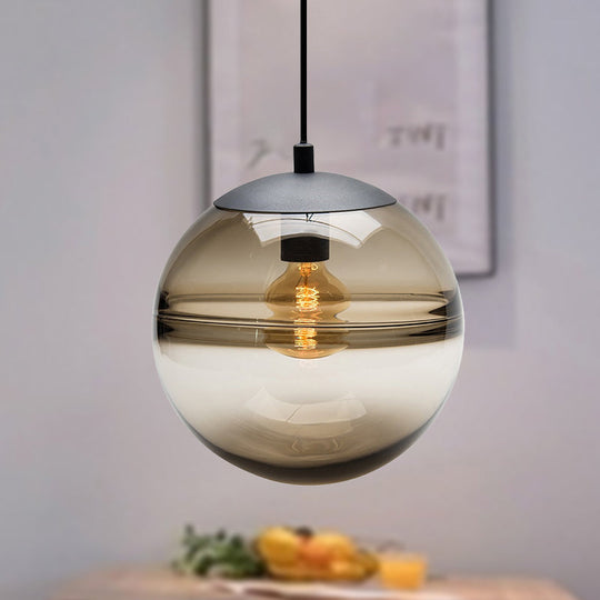 Modern Blue/Coffee Glass Sphere Pendant Light 1 Head 8’/10’/12’ Wide - Perfect For Dining Room