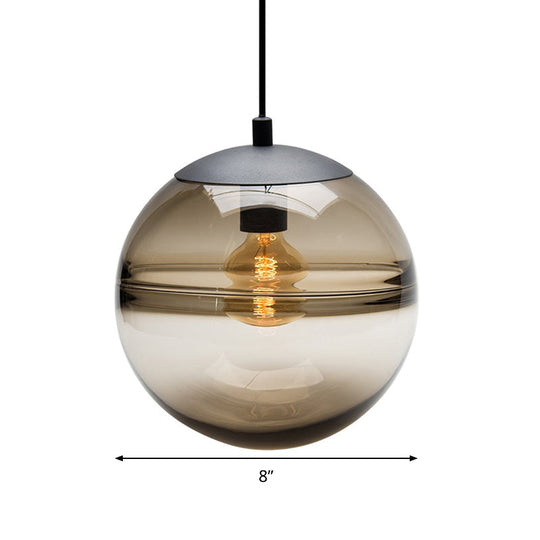 Modern Blue/Coffee Glass Sphere Pendant Light 1 Head 8’/10’/12’ Wide - Perfect For Dining Room