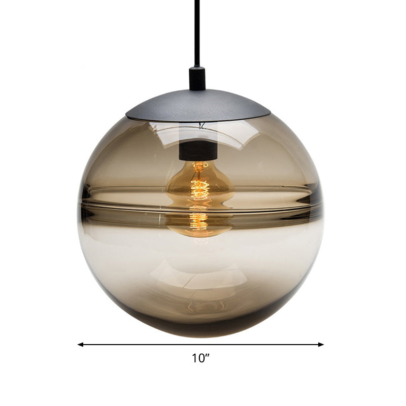 Modern Blue/Coffee Glass Sphere Pendant Light 1 Head 8’/10’/12’ Wide - Perfect For Dining Room