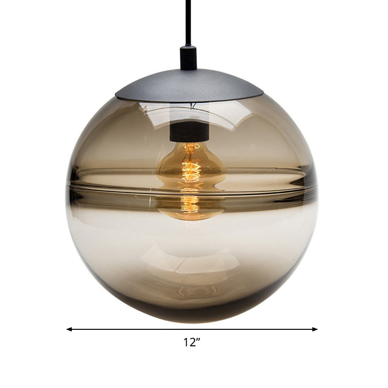 Modern Blue/Coffee Glass Sphere Pendant Light 1 Head 8’/10’/12’ Wide - Perfect For Dining Room