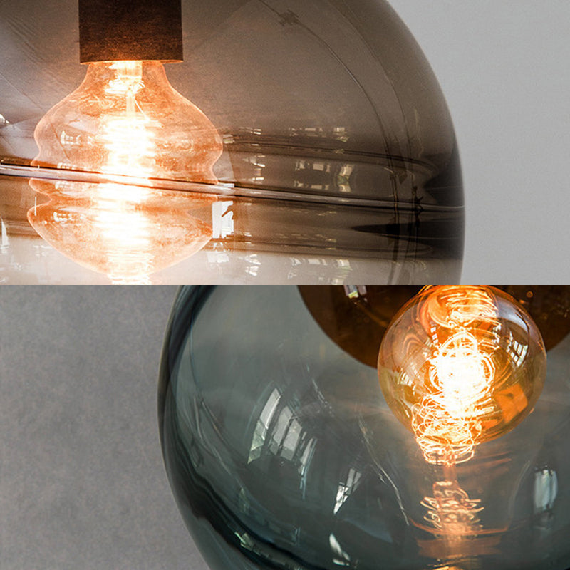 Modern Blue/Coffee Glass Sphere Pendant Light 1 Head 8’/10’/12’ Wide - Perfect For Dining Room