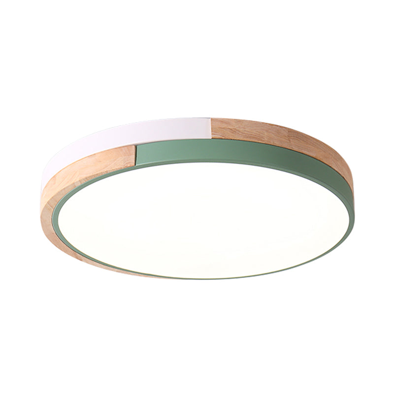 Contemporary Led Metal Circle Flush Light With Acrylic Diffuser In Warm/White - Pink/Yellow/Blue