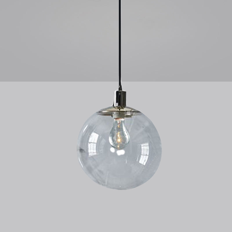 Contemporary Simple Style Clear Glass Pendant Light - 8/10/12 Wide 1 Head Ceiling Hanging Lamp / 8