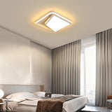 16’/19.5’ Metal Square Ceiling Mount Light Fixture - Contemporary Black/White Flush In