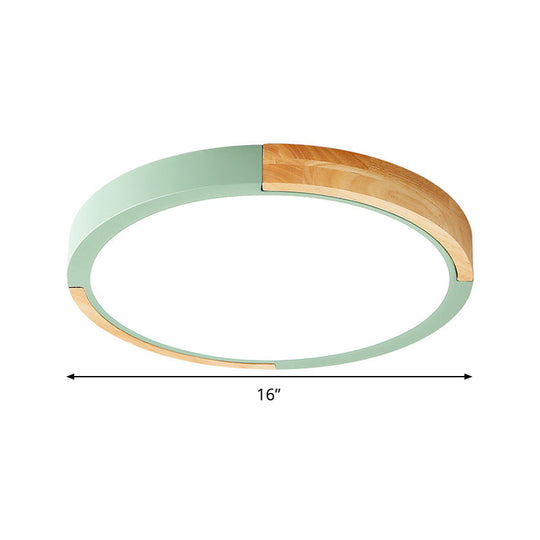 Circular Macaron Led Flush Mount Ceiling Light In 3 Colors And 2 Options 16’/19.5’ Wide