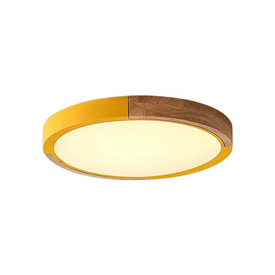 Circular Macaron Led Flush Mount Ceiling Light In 3 Colors And 2 Options 16/19.5 Wide