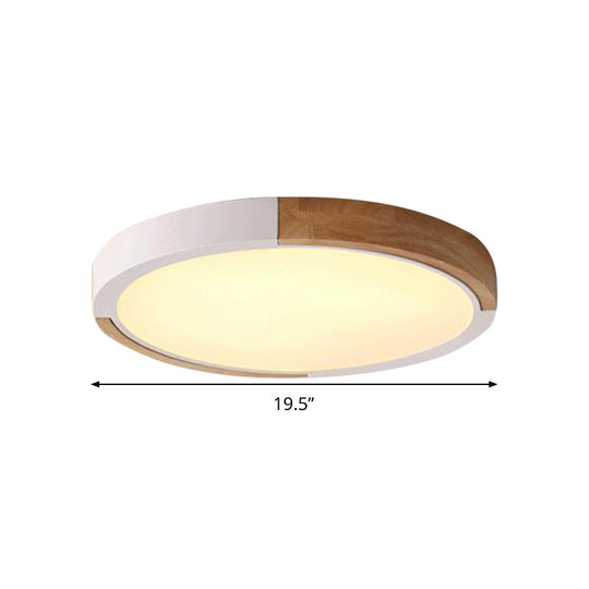 Circular Macaron Led Flush Mount Ceiling Light In 3 Colors And 2 Options 16/19.5 Wide