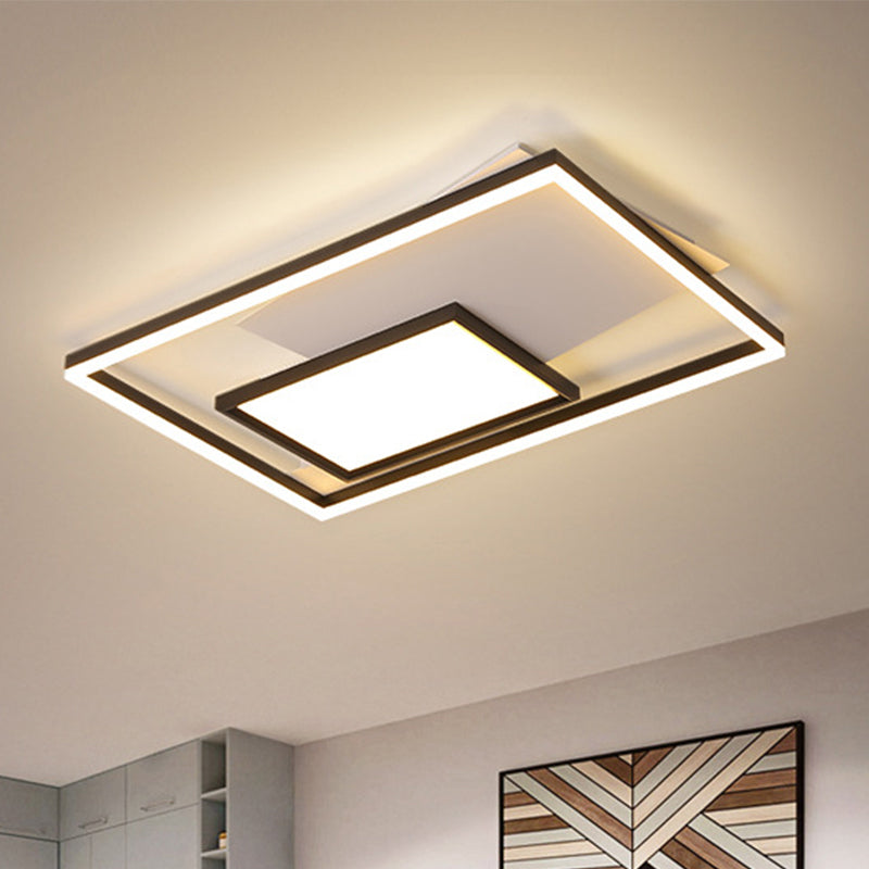 Flush Mount Led Rectangle Ceiling Light Black-White / 35.5 White