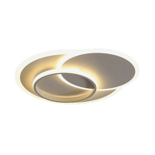 Modern Flush Mount Led Ceiling Lamp For Bedrooms - 19’/23’ Wide Stepless Dimming Remote Control