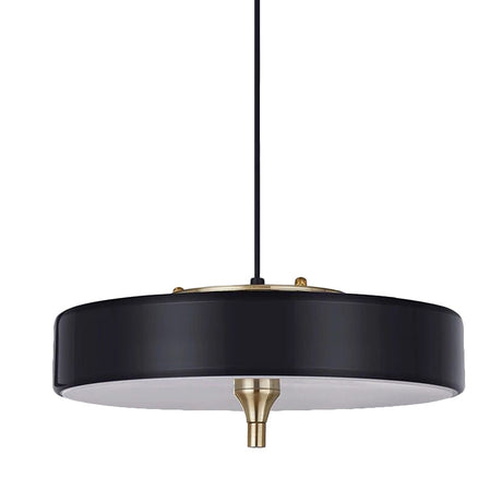 Modern Drum Chandelier - Light Blue/White/Black Metal 3-Light Dining Room Hanging Fixture