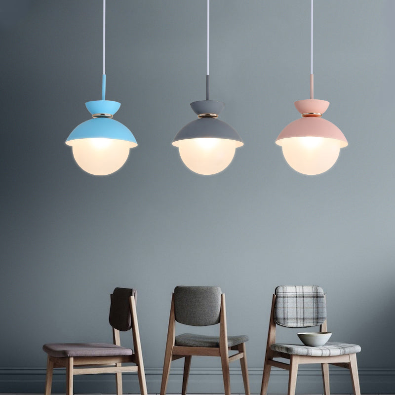 Macaron Flared Pendant Light: Gray/Blue/Pink Ideal For Dining Room