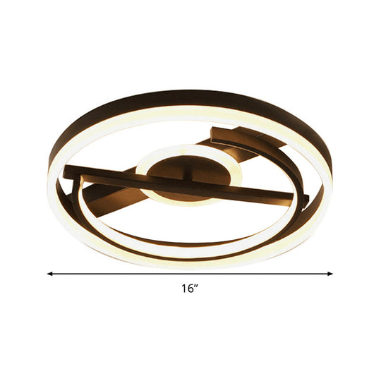 Contemporary Circle Acrylic Ceiling Mounted Led Flush Light - 16/19.5 Wide Black/White Warm/White/3