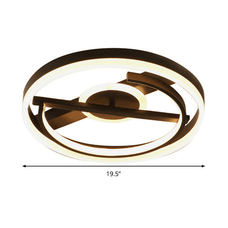 Contemporary Circle Acrylic Ceiling Mounted Led Flush Light - 16/19.5 Wide Black/White Warm/White/3