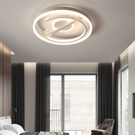 Contemporary Circle Acrylic Ceiling Mounted Led Flush Light - 16/19.5 Wide Black/White Warm/White/3