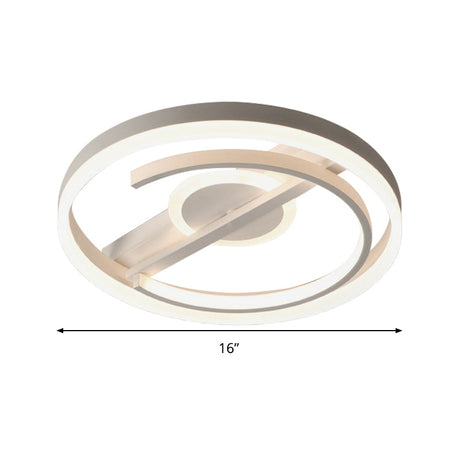 Contemporary Circle Acrylic Ceiling Mounted Led Flush Light - 16/19.5 Wide Black/White Warm/White/3