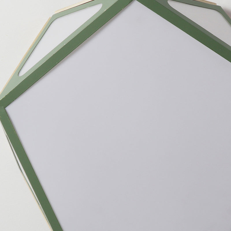 Modern Geometric Flush Light: Acrylic White/Pink/Yellow Led Ceiling Fixture Warm/White Light