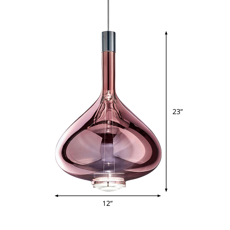 Modern Rose Gold Pendant Light With Beaker-Inspired Design - Clear/Smoke Glass Ideal For Dining Room