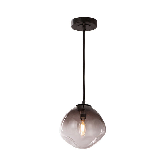 Smoked Glass Oval Pendant Light For Baby Room With Nordic Style