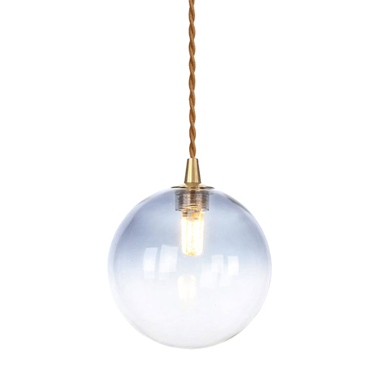 Amber/White/Red Macaron Glass Pendant Light Fixture - 1 Suspension With Rope For Bedroom