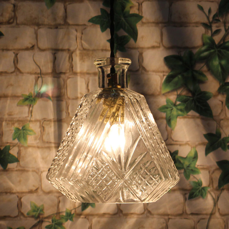 Minimalist Clear Glass Diamond Pendant Light For Dining Room