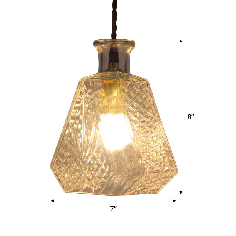 Minimalist Clear Glass Diamond Pendant Light For Dining Room