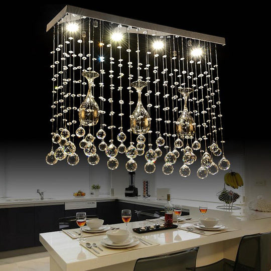 Contemporary Crystal Led Ceiling Mount Light With Chrome Finish In 3 Sizes / 25.5