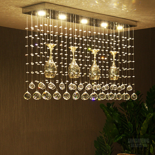 Contemporary Crystal Led Ceiling Mount Light With Chrome Finish In 3 Sizes / 31.5’