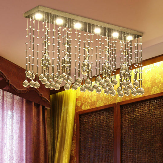 Contemporary Crystal Led Ceiling Mount Light With Chrome Finish In 3 Sizes / 39’