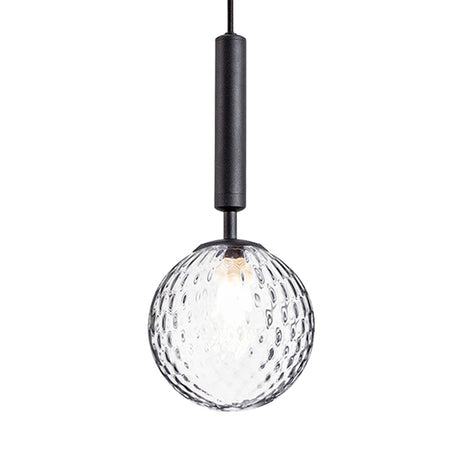 Clear Prism Glass Pendant Lamp - Modern Hanging Light Kit (1 Head) In Black/Brass