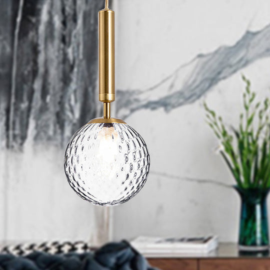 Clear Prism Glass Pendant Lamp - Modern Hanging Light Kit (1 Head) In Black/Brass
