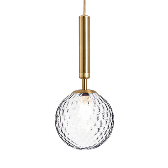 Clear Prism Glass Pendant Lamp - Modern Hanging Light Kit (1 Head) In Black/Brass