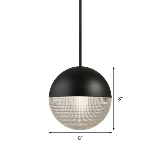 Contemporary Black/Gold Prismatic Glass Ball Pendant Light - Perfect For Bedroom