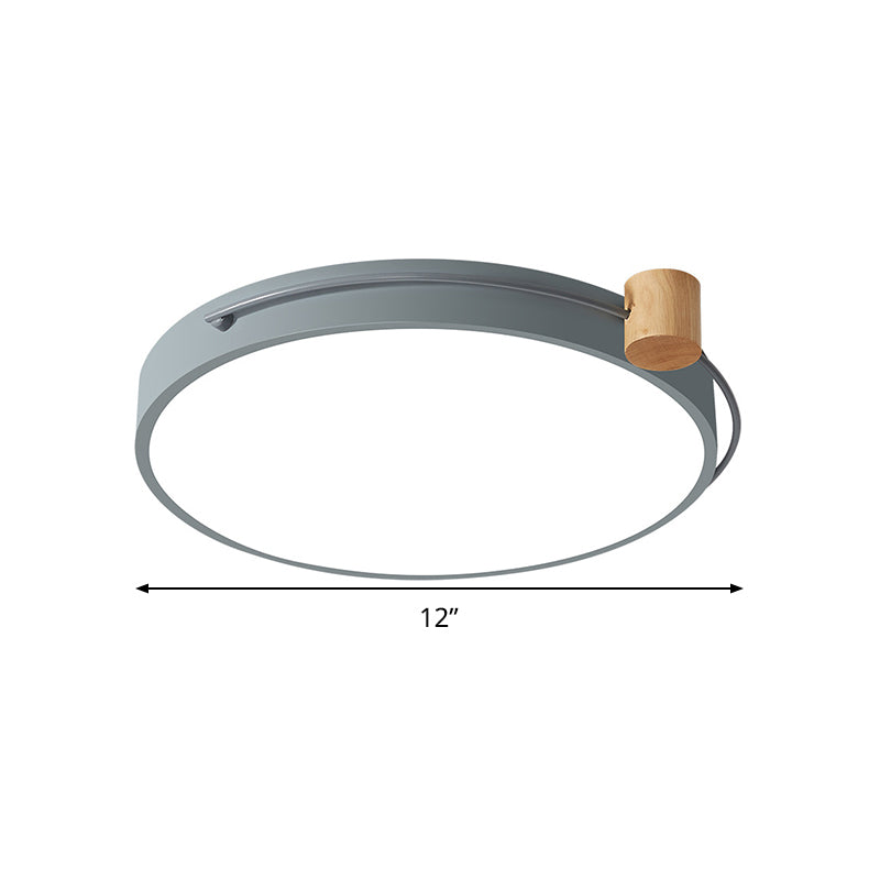 Led Flush Mount Lighting Fixture In Warm/White Light For Living Room Ceiling - Grey/White/Green