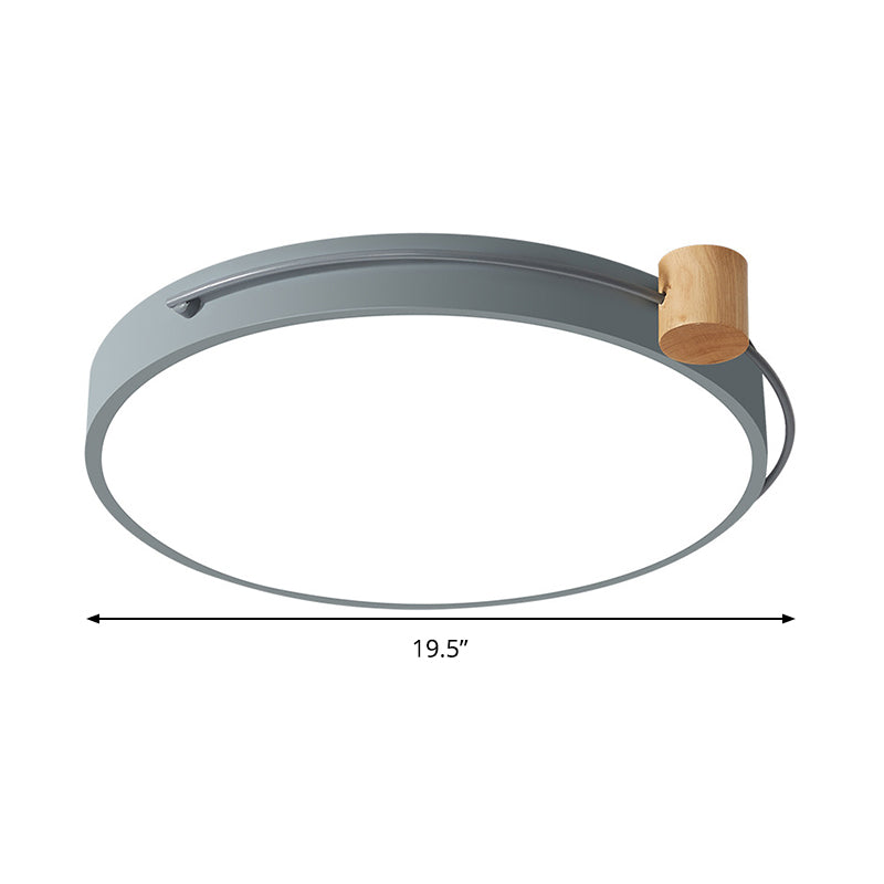 Led Flush Mount Lighting Fixture In Warm/White Light For Living Room Ceiling - Grey/White/Green