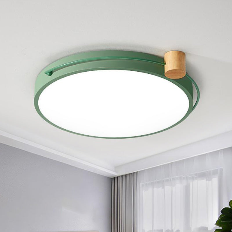 Led Flush Mount Lighting Fixture In Warm/White Light For Living Room Ceiling - Grey/White/Green