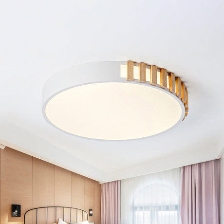 Nordic Led White Flushmount Ceiling Lamp - 16/19.5 Metal Ring Mount For Living Room