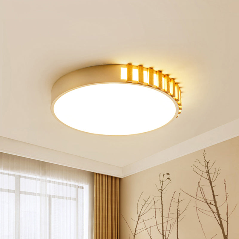 Nordic Led White Flushmount Ceiling Lamp - 16’/19.5’ Metal Ring Mount For Living Room